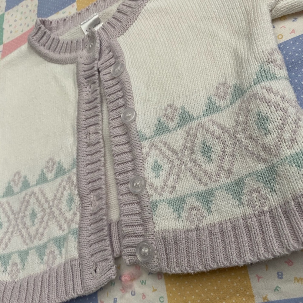 Purple and blue knitted sweater